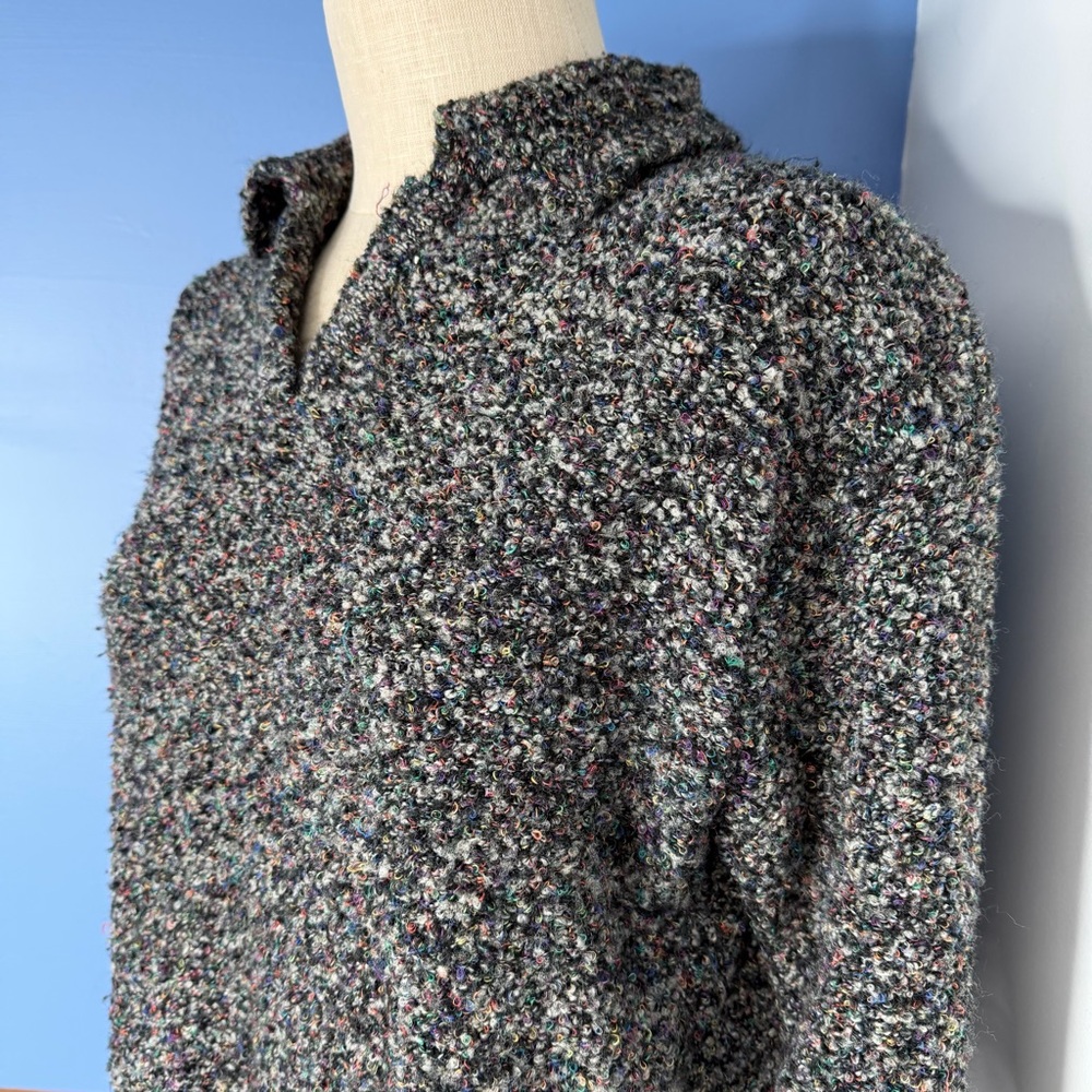 Vintage Northern Isles Multicolor Textured Sweater Collared Warm Speckled Medium